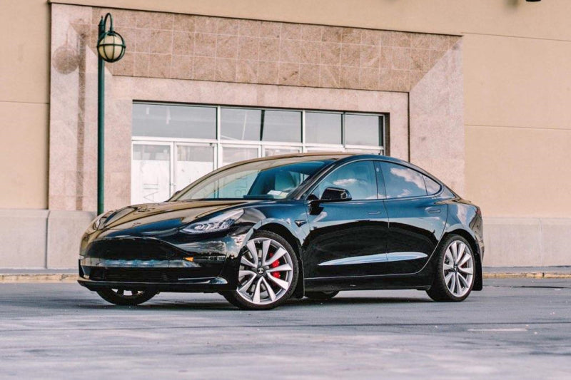 RAL UR Blk Flap/Blue Logo - Rally Armor 17-23 Tesla Model 3 Black UR Mud Flap w/Blue Logo