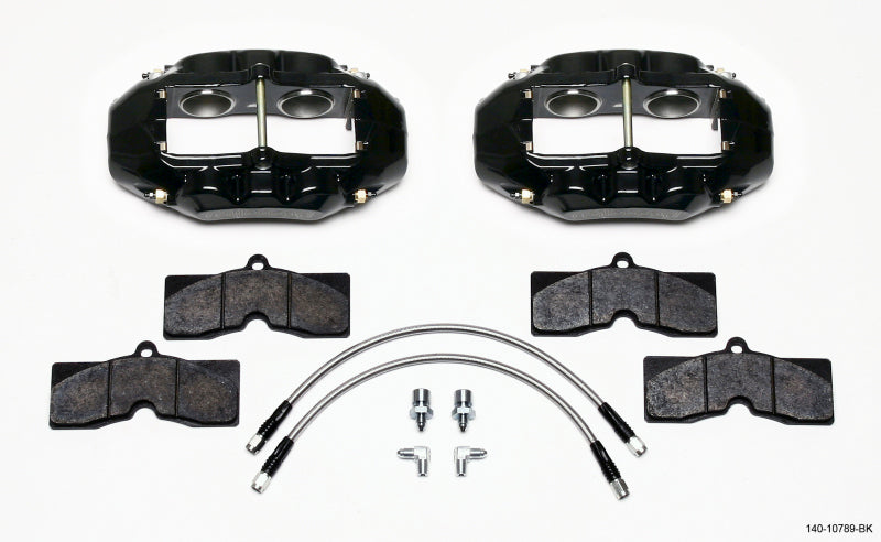 WIL D8 Brake Kit - Wilwood D8-4 Front Caliper Kit Black Corvette C2 / C3 65-82