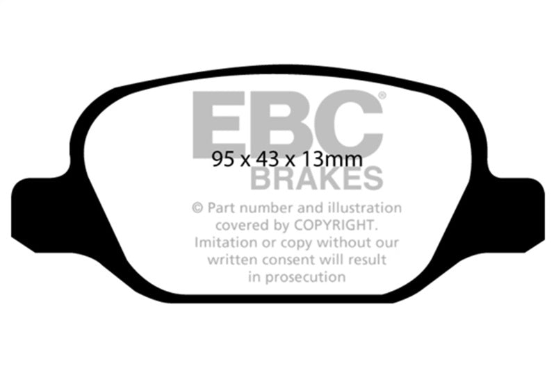 EBC Redstuff Brake Pad Sets - EBC 10-11 Fiat 500 1.4 (Bosch Calipers) Redstuff Rear Brake Pads