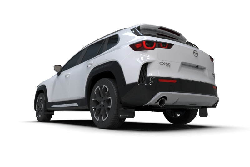 RAL UR Blk Flap/Grey Logo - Rally Armor 23-25 Mazda CX-50 (Will Not Fit CX-5) Black UR Mud Flap W/Grey Logo