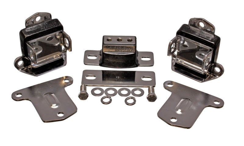 ES Eng/Trans Combo Kit - Black - Energy Suspension 67-72 Chevrolet Camaro Black Motor and Transmission Mounts; Chrome Finish