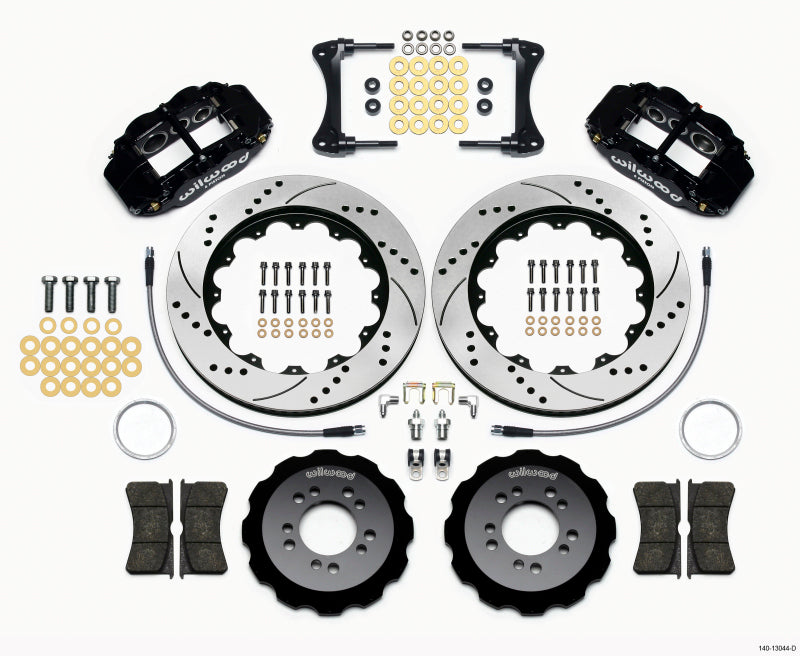 WIL Superlite Brake Kit - Wilwood Narrow Superlite 6R Front Hat Kit 14.00in Drilled 2008-up Hyundai Genesis Coupe w/Lines