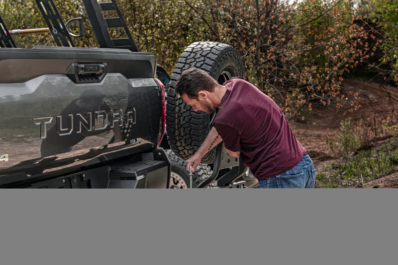 GOR Spare Tire Carriers - Go Rhino Swing-A-Way Hitch Mounted Tire Carrier (Lic. Plate Lights Not Included) - Textured Black