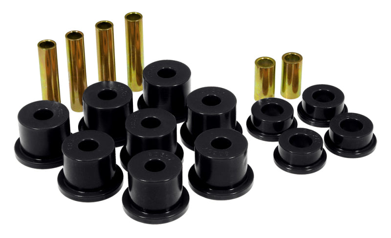 PRO Spring/Shackle Bush- Blk - Prothane 80-98 Ford F250/350 4wd Front Spring Bushings - Black