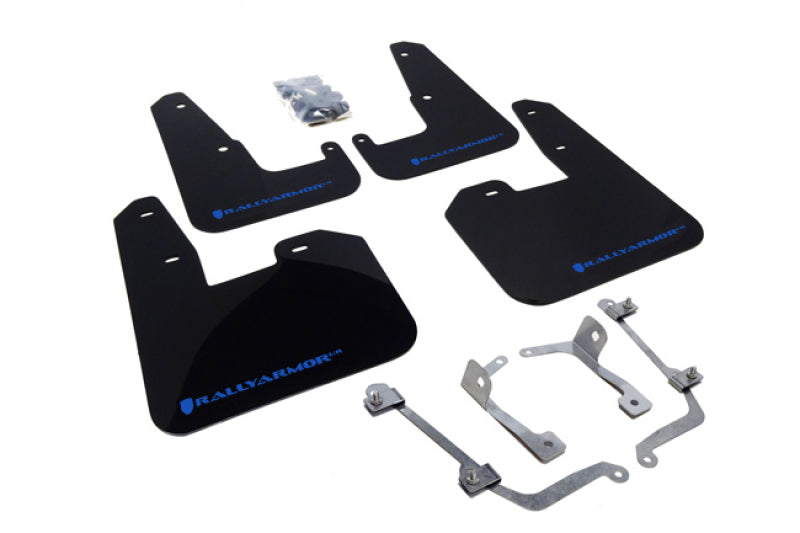 RAL UR Blk Flap/Blue Logo - Rally Armor 08-11 Subaru STI (Hatch Only) / 11-14 WRX (Hatch Only) Black UR Mud Flap w/Blue Logo