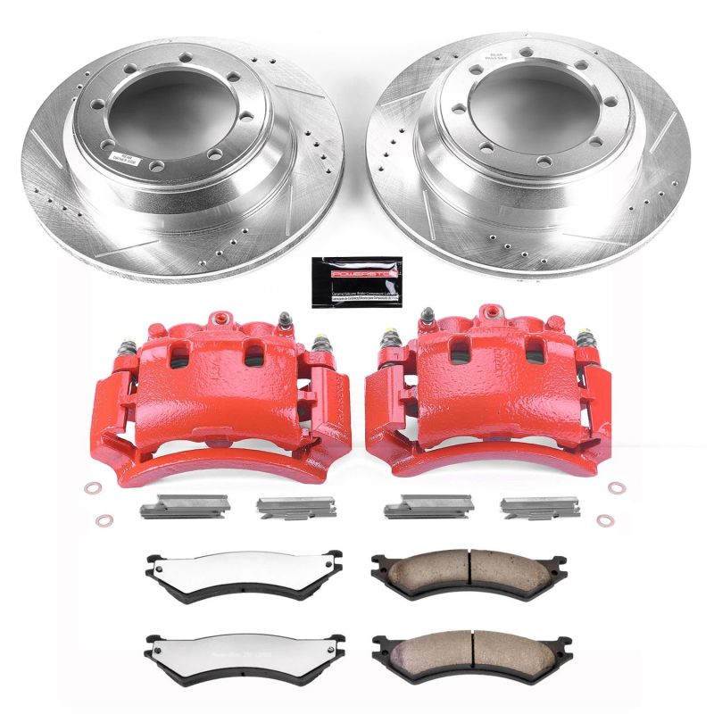 PSB Red Calipers - Power Stop 03-05 Ford E-350 Club Wagon Rear Z36 Truck & Tow Kit w/Cals