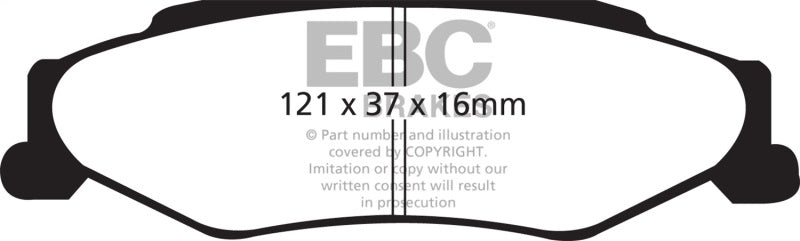 EBC Greenstuff Brake Pad Sets - EBC 03-04 Cadillac XLR 4.6 Greenstuff Rear Brake Pads