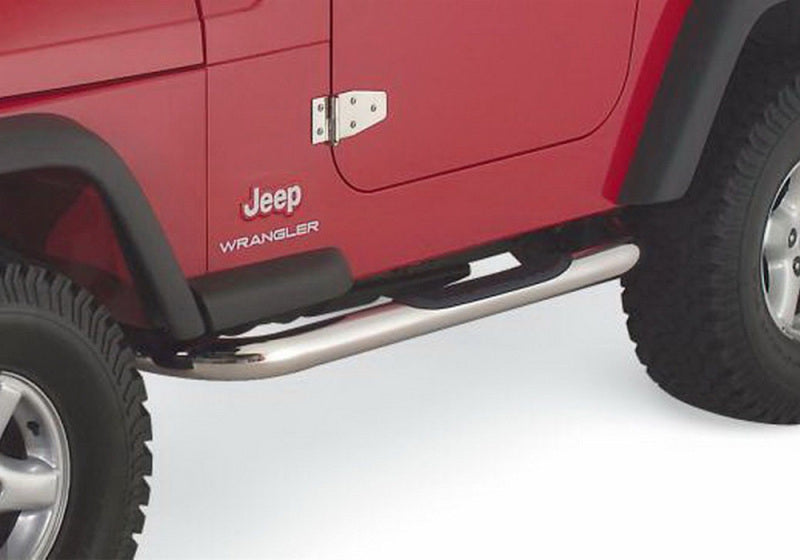 RAM Round Nerf Bar - Rampage 1987-1995 Jeep Wrangler(YJ) 3 Inch Round Nerf Bar - Polished