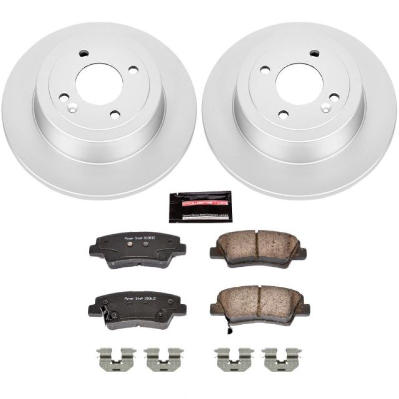 PSB Z17 Evolution Coated Kit - Power Stop 12-18 Hyundai Accent Rear Z17 Evolution Geomet Coated Brake Kit