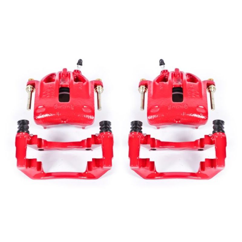 PSB Red Calipers - Power Stop 1991 BMW 318i Front Red Calipers w/Brackets - Pair