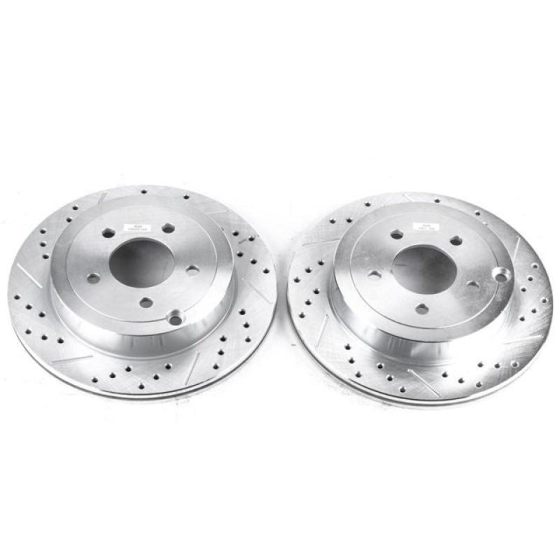 PSB Evolution Drill/Slot Rotor - Power Stop 07-10 Ford Edge Rear Evolution Drilled & Slotted Rotors - Pair