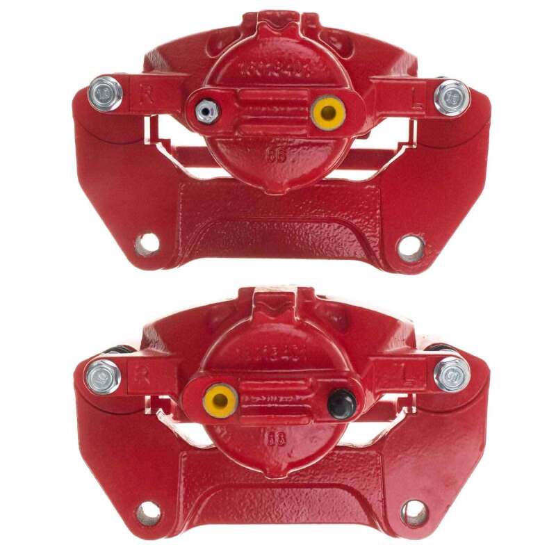 PSB Red Calipers - Power Stop 07-18 Jeep Wrangler JK Front Red Caliper Pair w/Bracket