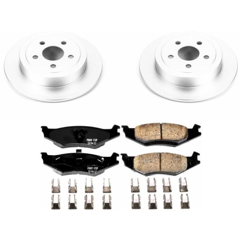 PSB Z17 Evolution Coated Kit - Power Stop 96-00 Plymouth Breeze Rear Z17 Evolution Geomet Coated Brake Kit