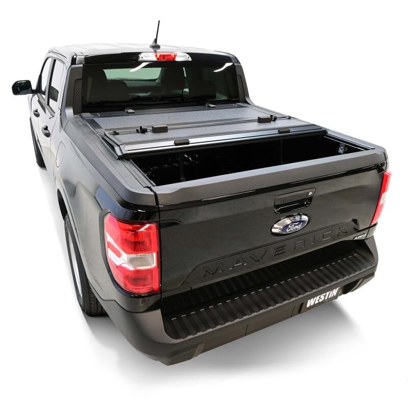 WES Hard Tri-Fold Tonneau Covers - Westin 22-26 Ford Maverick 4WD 4ft. 6in. Bed Hard Tri-Fold Tonneau Cover - Black