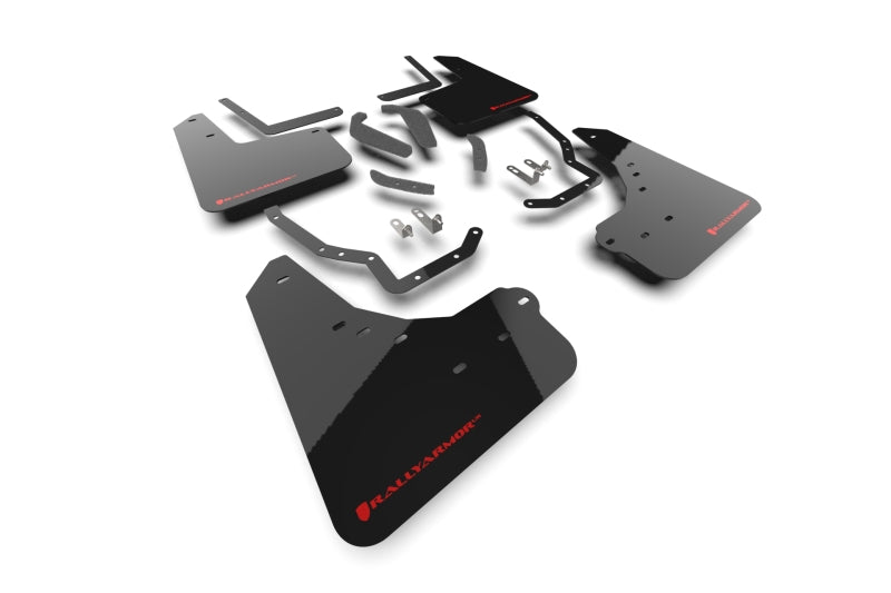 RAL UR Blk Flap/Rd Logo - Rally Armor 25-26 Toyota 4Runner Black UR Mud Flap w/ Red Logo
