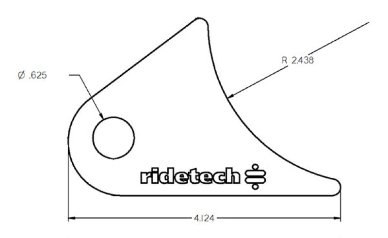 RID Tabs - Rear Axle - Ridetech Large Rear Axle Tab for Tri Link No Powdercoat