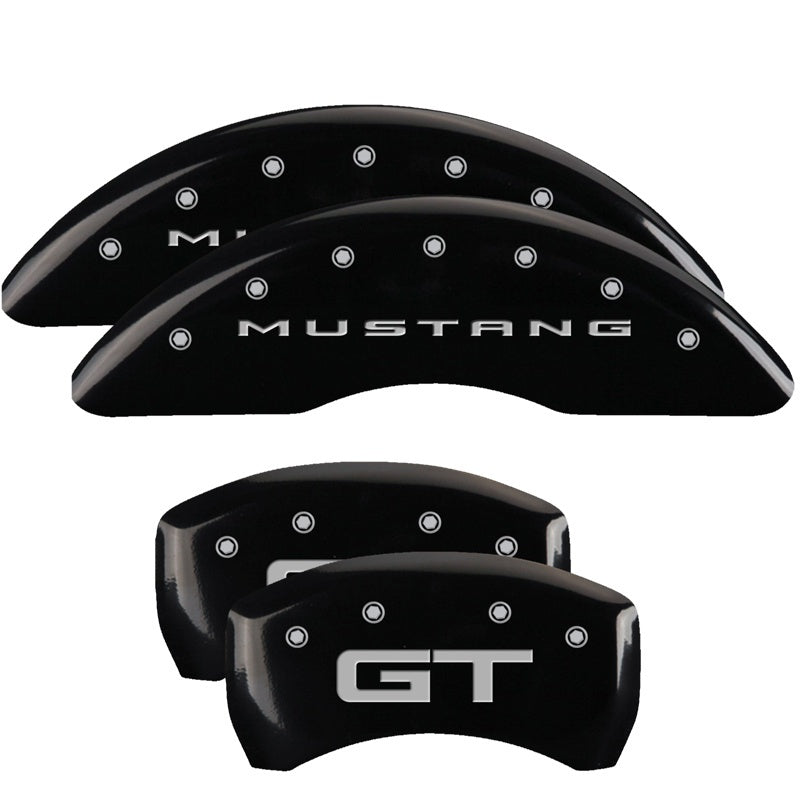 MGP Caliper Covers 4 Logo - MGP 4 Caliper Covers Engraved Front 2015/Mustang Engraved Rear 2015/GT Black finish silver ch