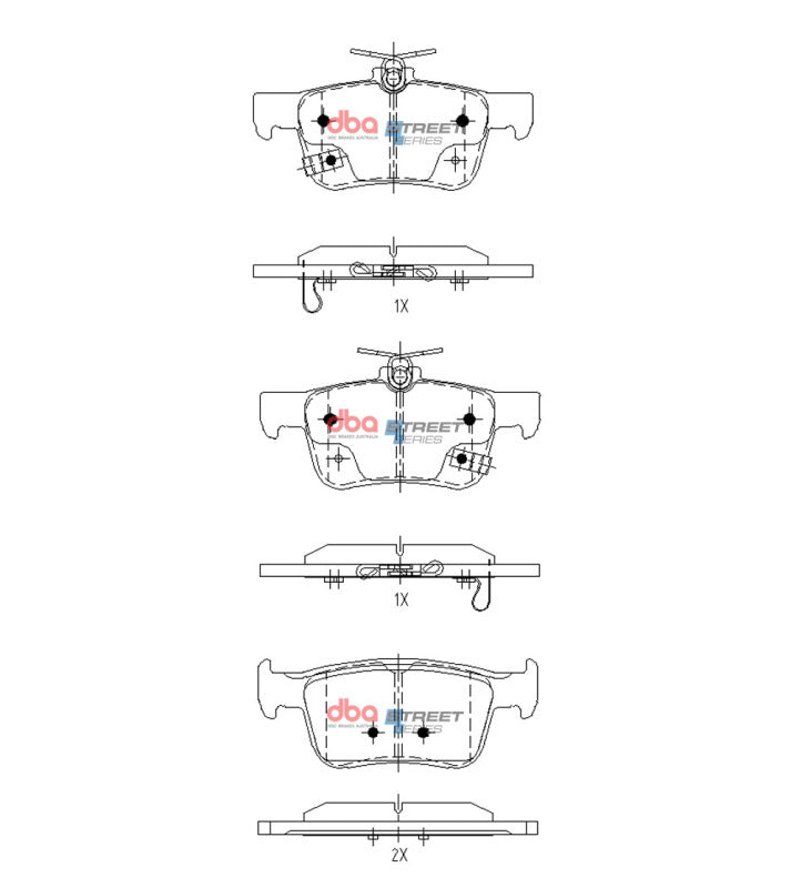 DBA Street Series Brake Pads - DBA 2019+ Honda Accord 2.0L Hybrid Street Series Rear Brake Pads