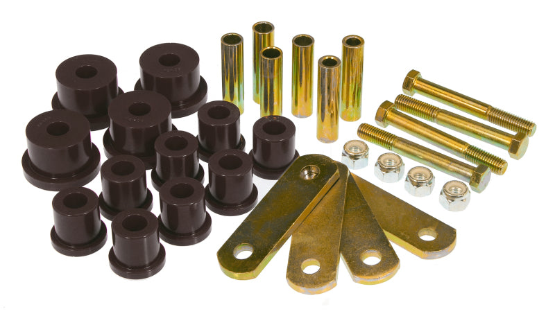 PRO Spring/Shackle Bush- Blk - Prothane 64-73 Ford Mustang Rear Spring Bushings w/ HD Shackle Kit - Black