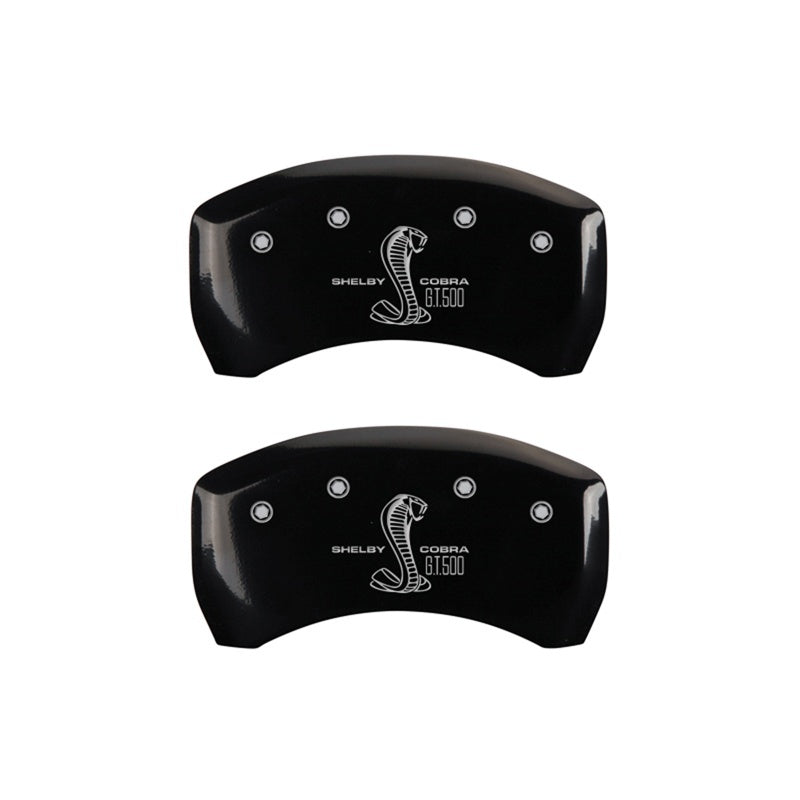 MGP Caliper Covers 2 Logo - MGP Rear set 2 Caliper Covers Engraved Rear GT500 Shelby & Cobra Black finish silver ch