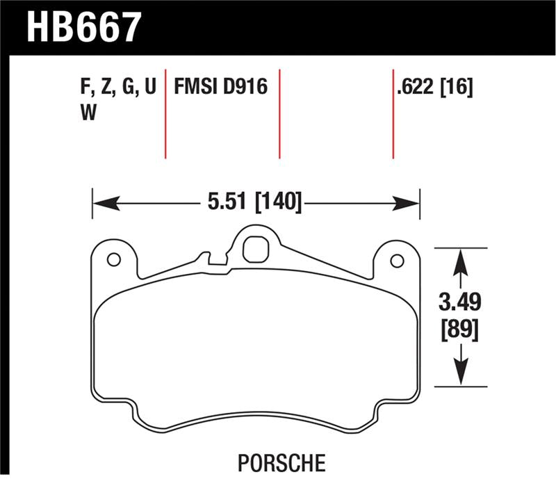 HAWK DTC-60 Brake Pad Sets - Hawk 02-05 Porsche 911 Carrera 4 Turbo Look/Carrera 4S Front DTC-60 Brake Pads