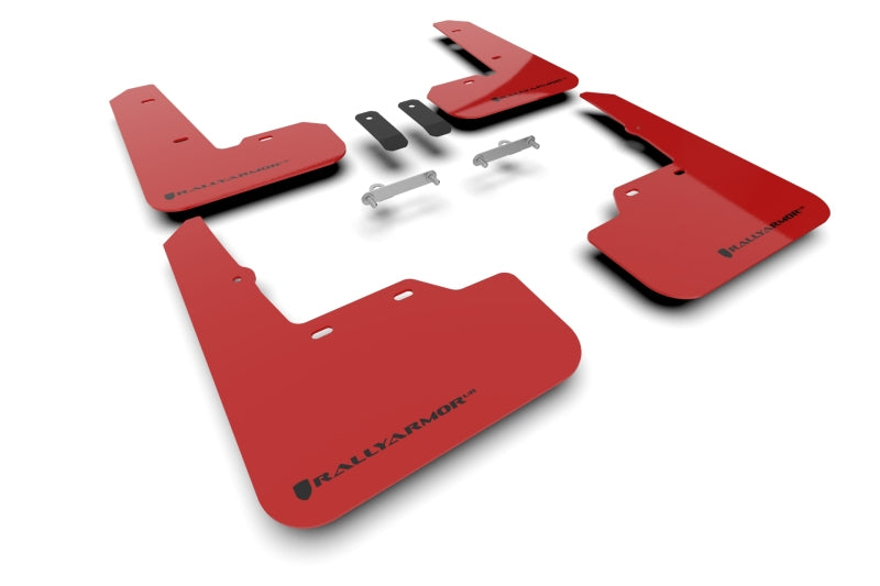RAL UR Red Flap/Blk Logo - Rally Armor 22-25 Subaru WRX Red UR Mud Flap w/Black Logo