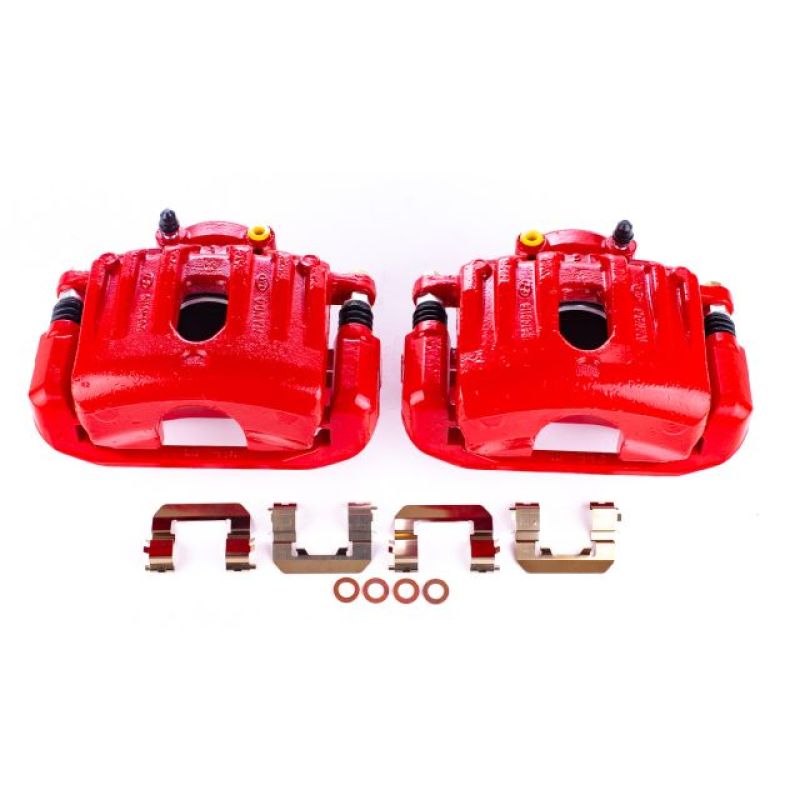 PSB Red Calipers - Power Stop 09-11 Hyundai Genesis Front Red Calipers w/Brackets - Pair