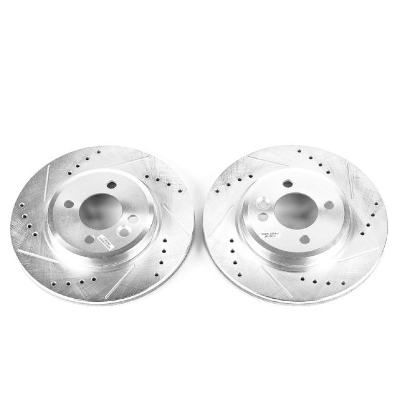 PSB Evolution Drill/Slot Rotor - Power Stop 02-07 Mini Cooper Front Evolution Drilled & Slotted Rotors - Pair
