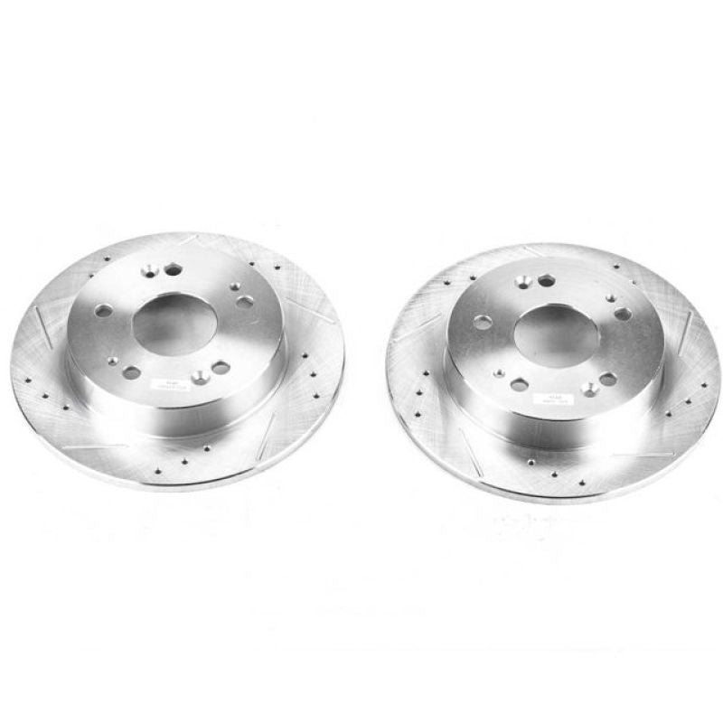 PSB Evolution Drill/Slot Rotor - Power Stop 13-15 Acura ILX Rear Evolution Drilled & Slotted Rotors - Pair