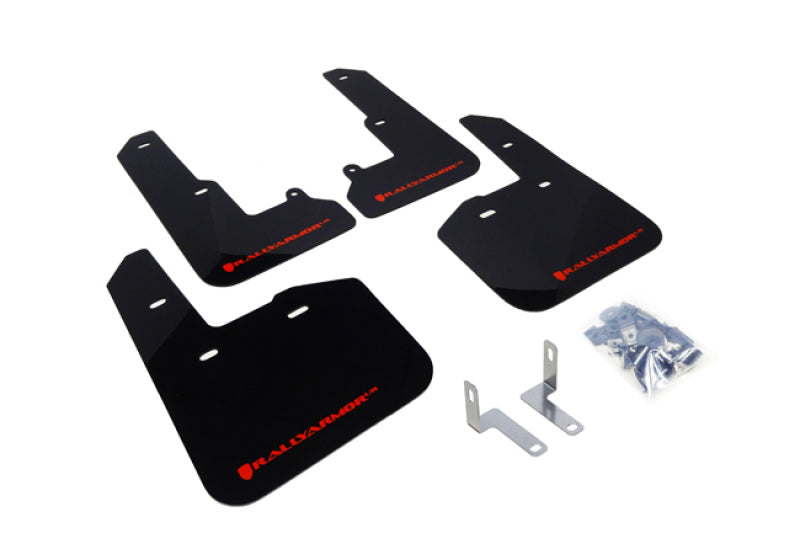 RAL UR Blk Flap/Rd Logo - Rally Armor 15-19 Subaru Legacy Black UR Mud Flap w/ Red Logo