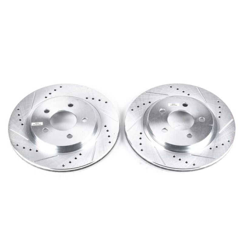 PSB Evolution Drill/Slot Rotor - Power Stop 05-14 Ford Mustang Rear Evolution Drilled & Slotted Rotors - Pair