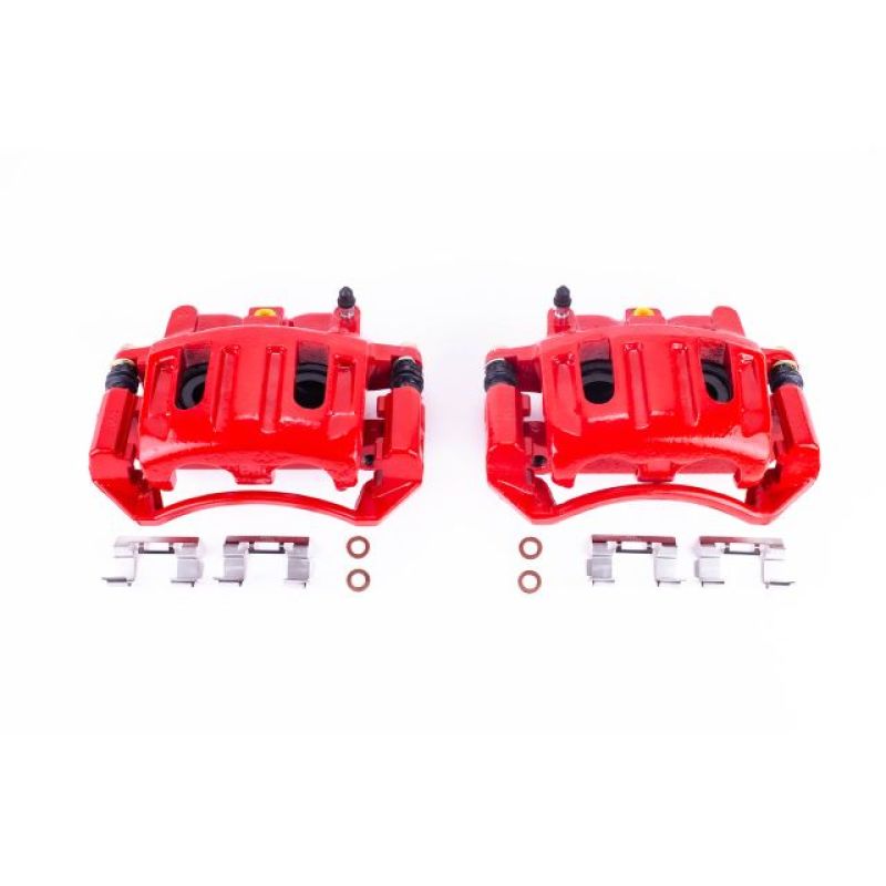 PSB Red Calipers - Power Stop 03-04 Dodge Dakota Front Red Calipers w/Brackets - Pair