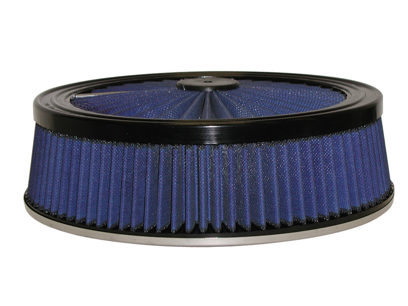 AFE Universal Pro-5 R Filter - aFe MagnumFLOW Air Filters Round Racing P5R A/F TOP Racer 14D x 4H (Blk/Blue)