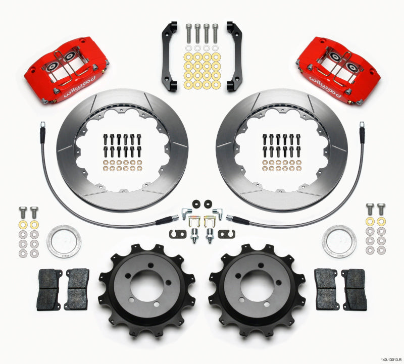 WIL Dynapro Brake Kit - Wilwood Dynapro Radial Rear Kit 12.88in Red 2006-2007 Subaru WRX w/Lines