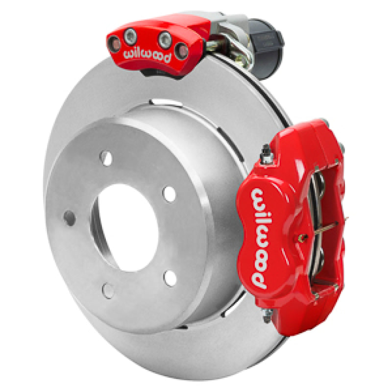 WIL Dynalite Brake Kit - Wilwood 88-98 GM C1500 Rear Electronic Parking Brake Kit Red 12.19in Rotor 3.25in Offset