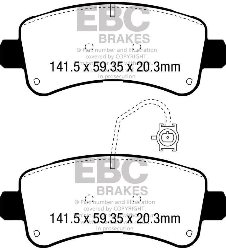 EBC Ultimax2 Brake Pad Sets - EBC 14-16 Ram Trucks Promaster 3.6 Ultimax2 Rear Brake Pads