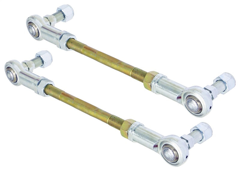 ROK Sway Bar Endlinks - RockJock Adjustable Sway Bar End Link Kit 6 1/2in Long Rods w/ Heims and Jam Nuts pair