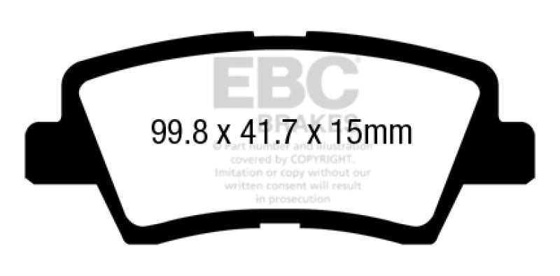 EBC Ultimax2 Brake Pad Sets - EBC 12+ Hyundai Azera 3.3 Ultimax2 Rear Brake Pads