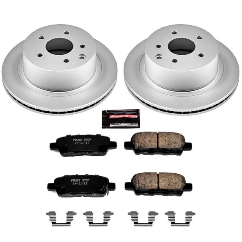 PSB Z17 Evolution Coated Kit - Power Stop 11-19 Nissan Leaf Rear Z17 Evolution Geomet Coated Brake Kit