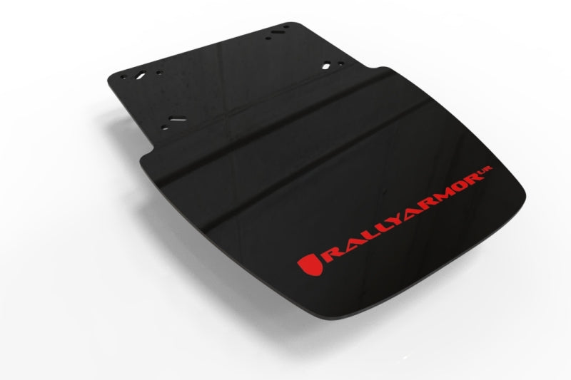 RAL UR Blk Flap/Rd Logo - Rally Armor 19-25 Can-Am Ryker (Rally Ed. & Sport) Black UR Mud Guard Red Logo (MOQ 200 PCS)