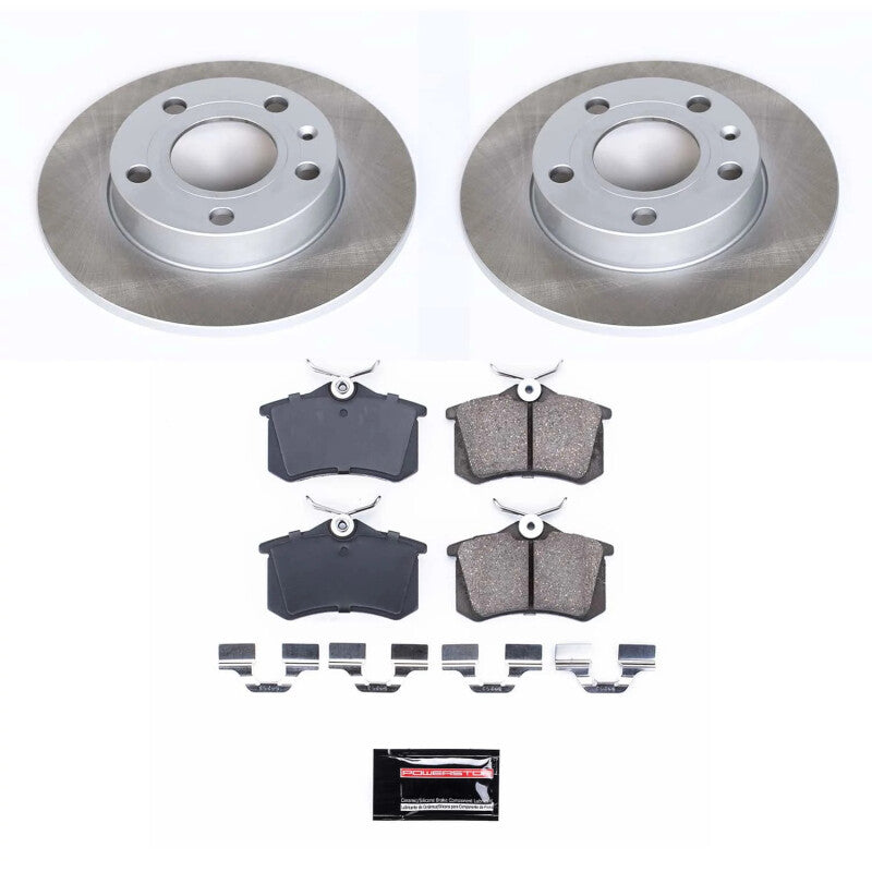 PSB Semi-Coated Rotor Kits - Power Stop 02-05 Audi A4 Quattro Rear Semi-Coated Rotor Kit