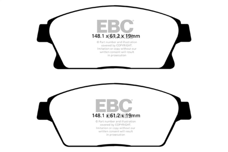 EBC Yellowstuff Brake Pad Sets - EBC 13+ Buick Encore 1.4 Turbo Yellowstuff Front Brake Pads