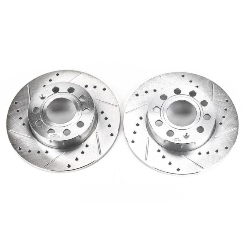 PSB Evolution Drill/Slot Rotor - Power Stop 2008 Audi A3 Rear Evolution Drilled & Slotted Rotors - Pair
