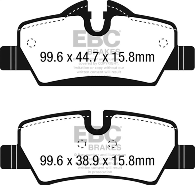 EBC Redstuff Brake Pad Sets - EBC 14+ Mini Hardtop 1.5 Turbo Cooper Redstuff Rear Brake Pads