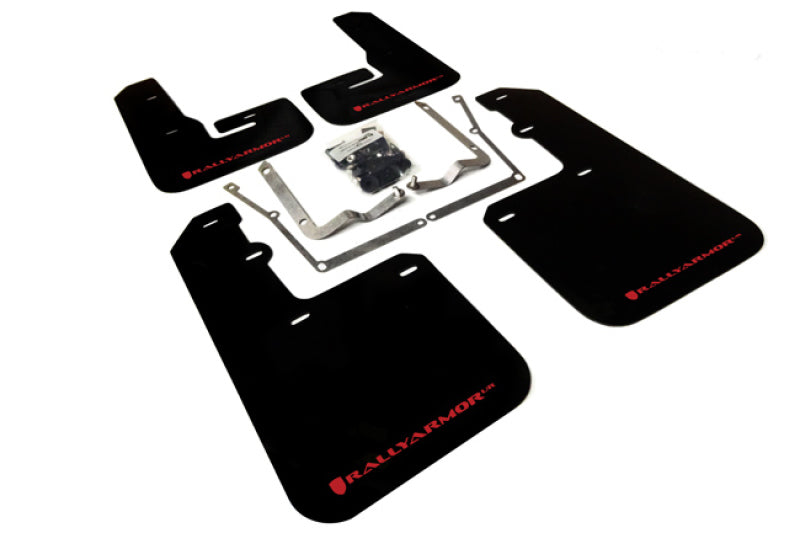 RAL UR Blk Flap/Rd Logo - Rally Armor 15-18 VW Jetta Black UR Mud Flap w/Red Logo