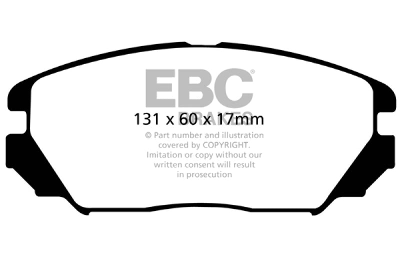 EBC Ultimax2 Brake Pad Sets - EBC 08-09 Hyundai Azera 3.3 Ultimax2 Front Brake Pads