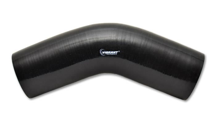 VIB 4 Ply Hoses - Vibrant 4 Ply Reinforced Silicone Elbow Connector - 4in I.D. - 45 deg. Elbow (BLACK)