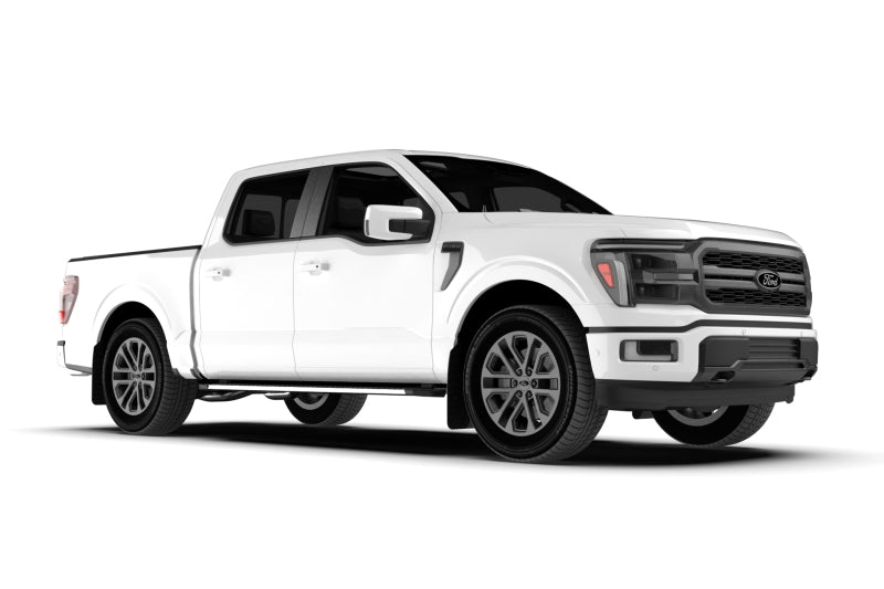 RAL UR Blk Flap/Wht Logo - Rally Armor 21-25 Ford F-150 (Excl. Raptor) Black UR Mud Flap w/White Logo