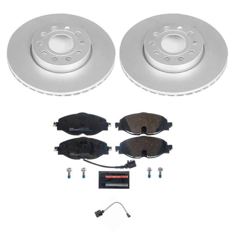 PSB Euro-Stop Kit - Power Stop 15-18 Audi A3 Front Euro-Stop Brake Kit