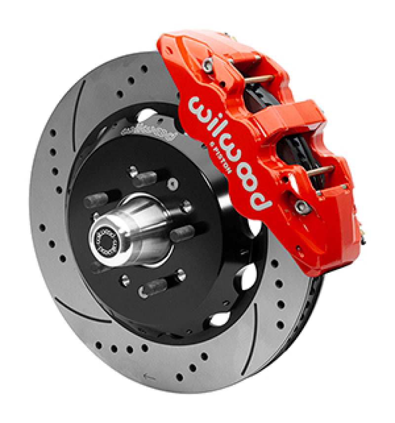 WIL Aero Brake Kit - Wilwood 55-57 Chevy Bel Air Aerolite 6R Kit, 5 x 4.50in/4.75in Hub - 14.00in D&S Rotor - Red